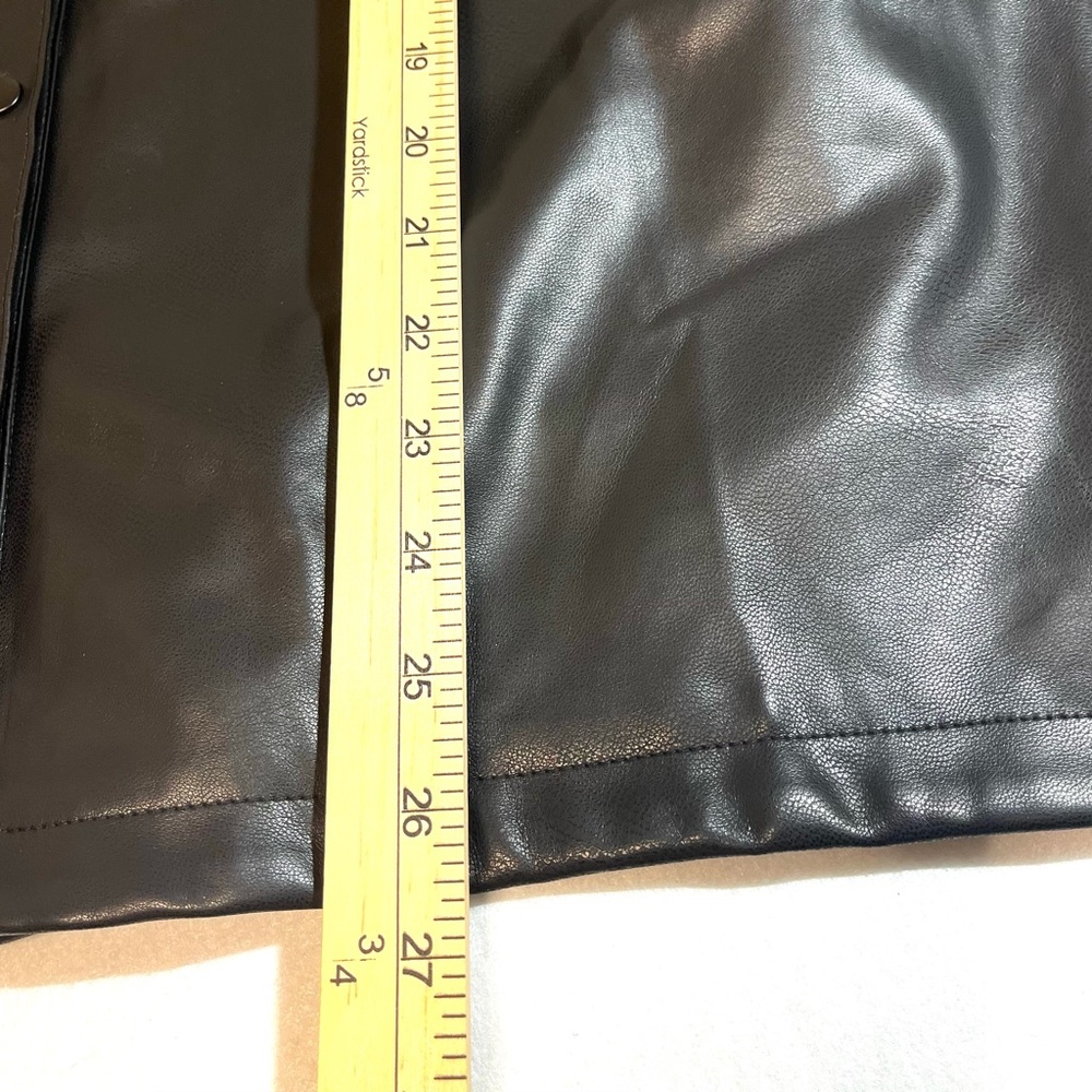 Anthropologie Entro Black Oversized Lightweight Faux leather Shirt Jacket Sz S - Picture 10 of 13